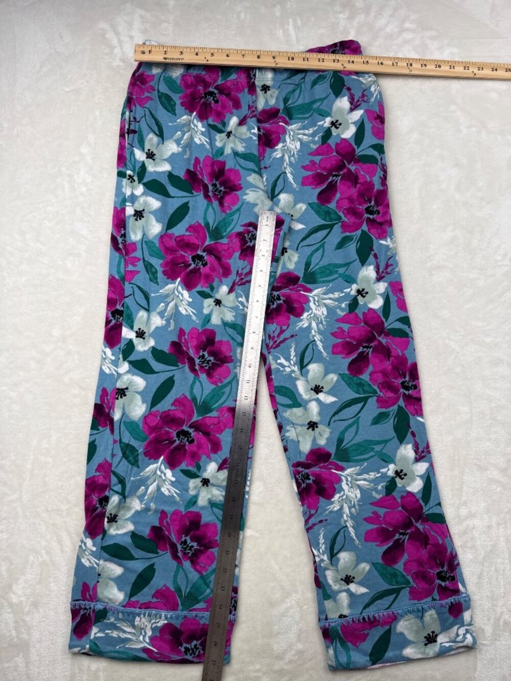 Carole Hochman Womens Floral Pajama Set Small Blue & Pink - Picture 2 of 11